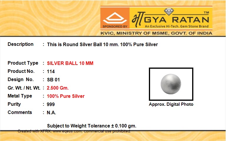 SILVER BALL 10 MM