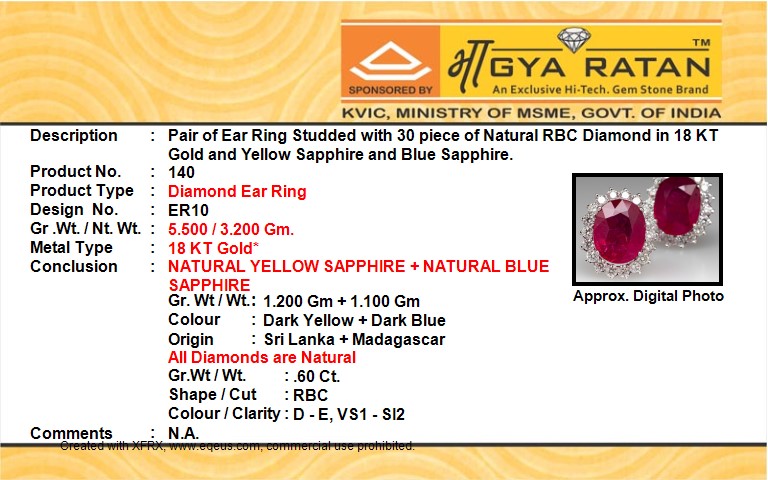 NATURAL YELLOW SAPPHIRE + NATURAL BLUE SAPPHIRE