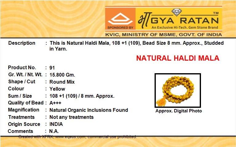 NATURAL HALDI MALA